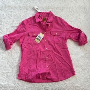 Nordstroms Jachs NY Comfort Shirt Pink Lilac Button Down Roll Tab Sleeve WMs Lrg